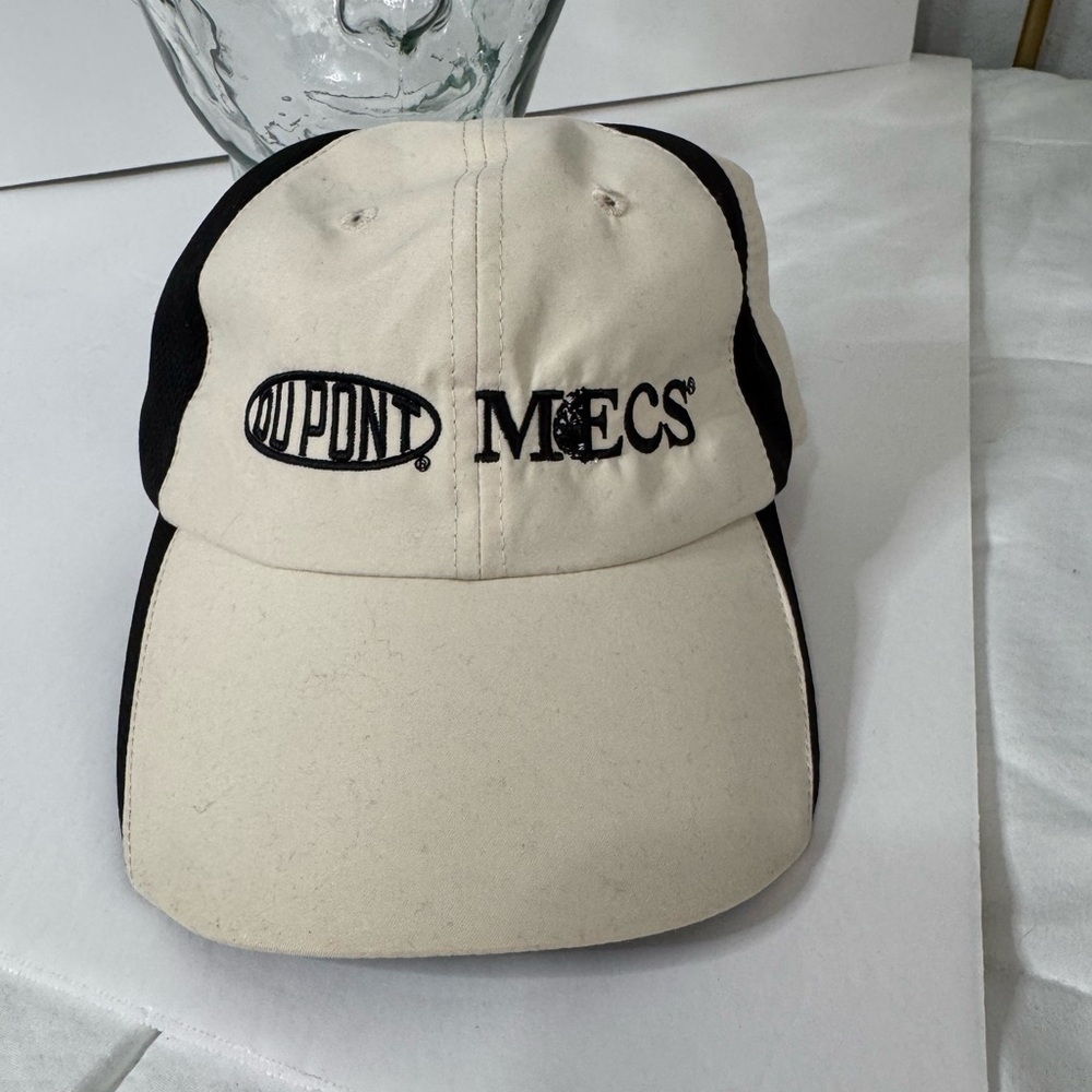 Vintage Cream and Black Baseball Cap